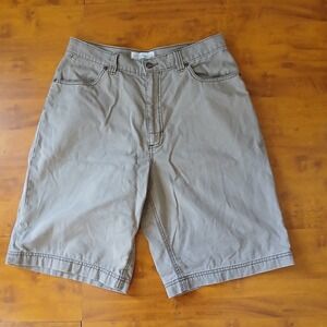 Old Navy Mechanic Shorts Mens 33 Green Cotton Canvas Cargo Utility